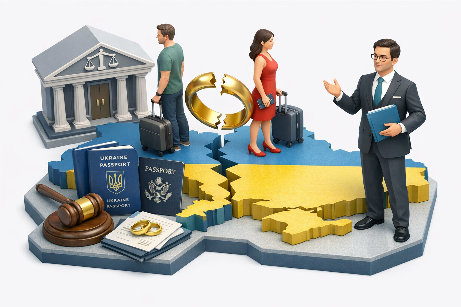 Розлучення з іноземцем на території України через суд із супроводом адвоката